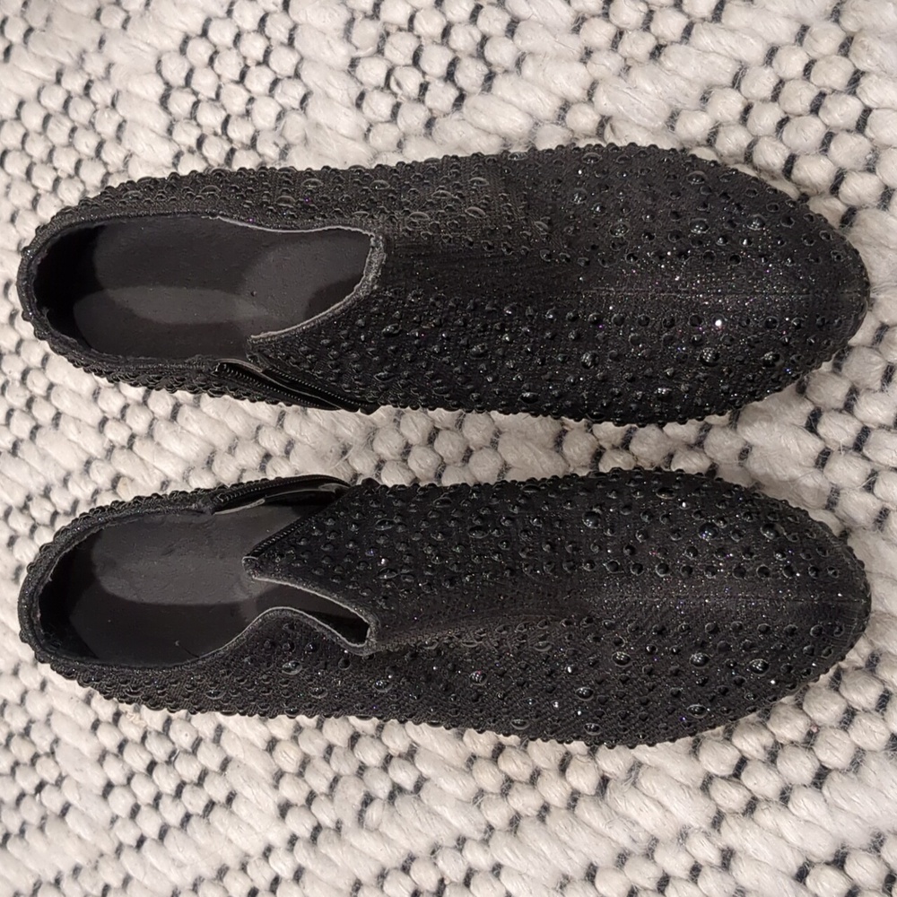 Sparkly black stiletto booties - size 6.5